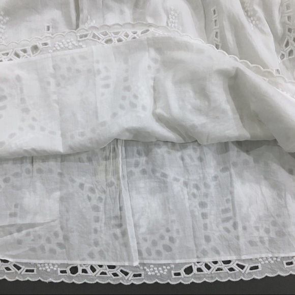 Theory White Eyelet Elastic Draw Waist Skirt - Picture 7 of 8